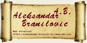 Aleksandar Branilović vizit kartica